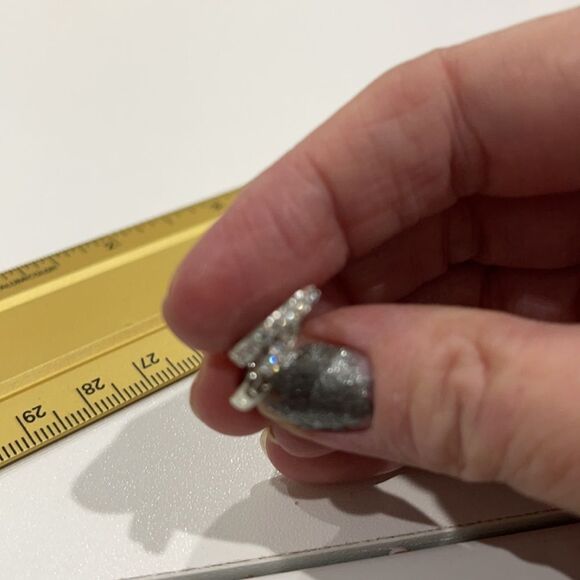 HUGGIE HOOPS with Rhinestone edge! - Picture 3 of 4